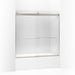 KOHLER K-706005-L Levity Sliding bath door, 59-3/4" H x 54 - 57" W, with 1/4" thick Crystal Clear glass, matte nickel