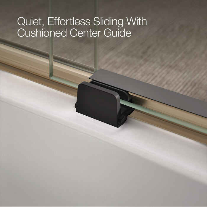 KOHLER K-706006-D3 Levity Sliding bath door, 59-3/4" H x 56-5/8 - 59-5/8" W, with 1/4" thick Frosted glass, anodized...