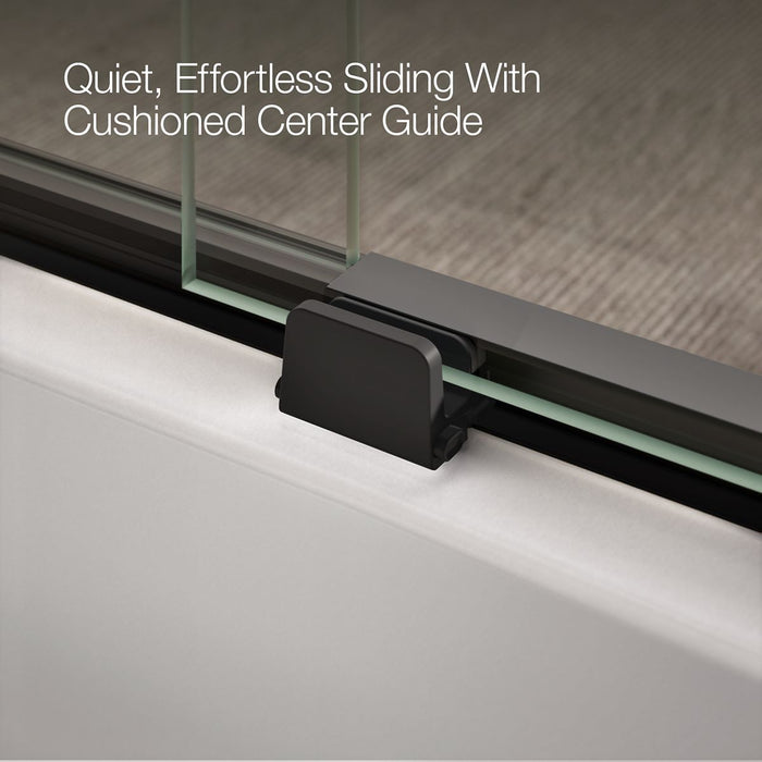 KOHLER K-706006-D3 Levity Sliding bath door, 59-3/4" H x 56-5/8 - 59-5/8" W, with 1/4" thick Frosted glass, matte black