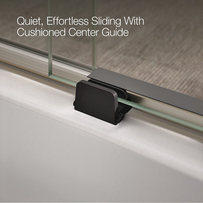KOHLER K-706006-D3 Levity Sliding bath door, 59-3/4" H x 56-5/8 - 59-5/8" W, with 1/4" thick Frosted glass, matte nickel...
