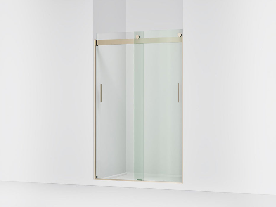 KOHLER K-706008-L Levity Sliding shower door, 74" H x 43-5/8 - 47-5/8" W, with 1/4" thick Crystal Clear glass, anodized...