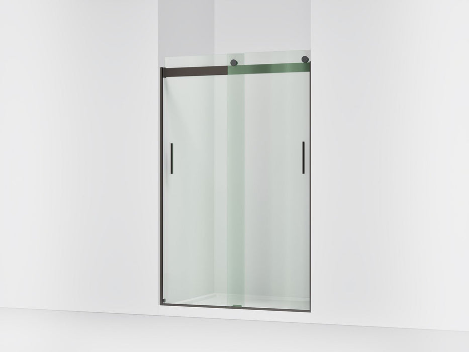 KOHLER K-706008-L Levity Sliding shower door, 74" H x 43-5/8 - 47-5/8" W, with 1/4" thick Crystal Clear glass, anodized...