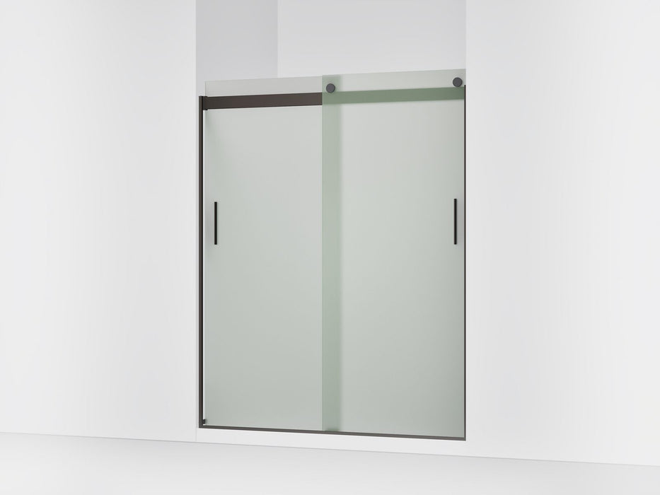 KOHLER K-706009-D3 Levity Sliding shower door, 74" H x 56-5/8 - 59-5/8" W, with 1/4" thick Frosted glass and blade...