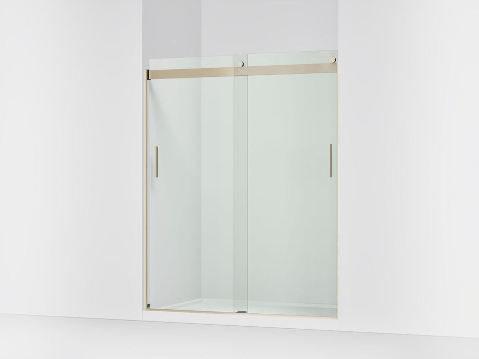 KOHLER K-706009-L Levity Sliding shower door, 74" H x 56-5/8 - 59-5/8" W, with 1/4" thick Crystal Clear glass, anodized...
