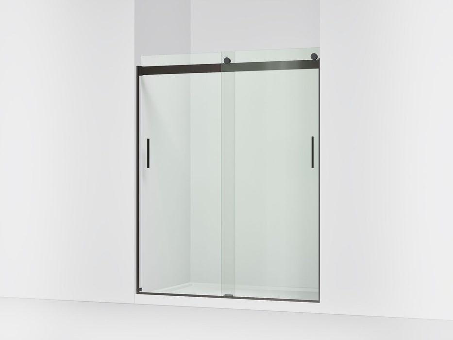 KOHLER K-706009-L Levity Sliding shower door, 74" H x 56-5/8 - 59-5/8" W, with 1/4" thick Crystal Clear glass, anodized...