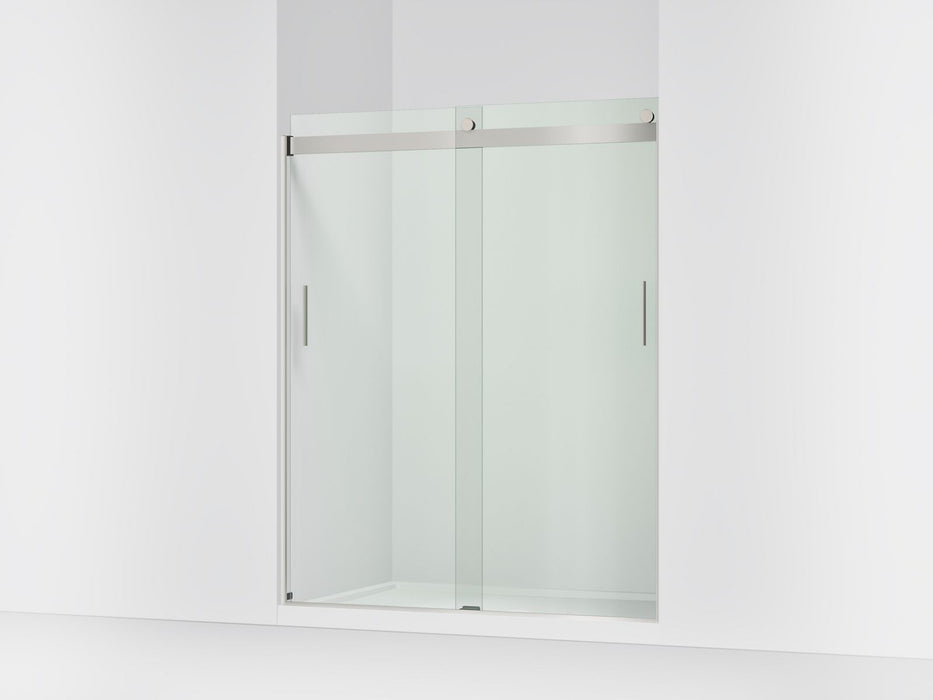 KOHLER K-706009-L Levity Sliding shower door, 74" H x 56-5/8 - 59-5/8" W, with 1/4" thick Crystal Clear glass, matte nickel