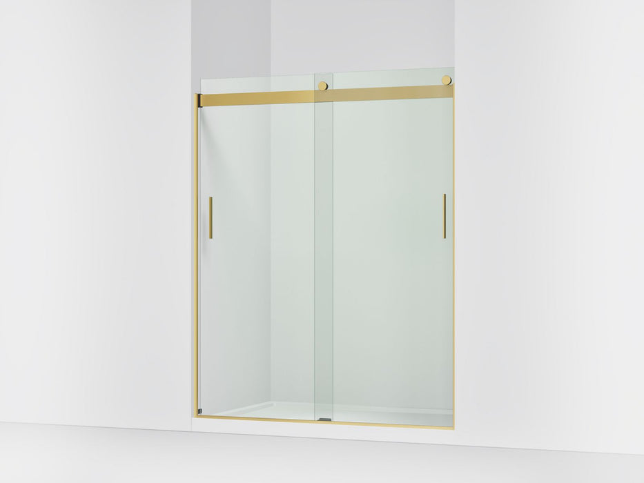 KOHLER K-706009-L Levity Sliding shower door, 74" H x 56-5/8 - 59-5/8" W, with 1/4" thick Crystal Clear glass, vibrant...