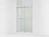 KOHLER K-706014-L Levity Sliding shower door, 74" H x 44-5/8 - 47-5/8" W, with 1/4" thick Crystal Clear glass, anodized...