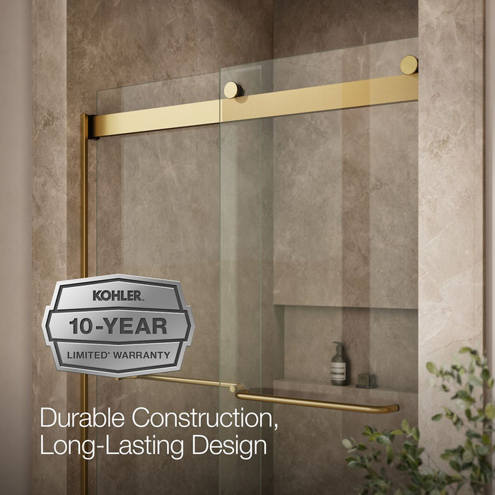 KOHLER K-706014-L Levity Sliding shower door, 74" H x 44-5/8 - 47-5/8" W, with 1/4" thick Crystal Clear glass, vibrant...