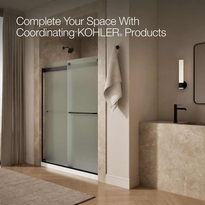 KOHLER K-706015-D3 Levity Sliding shower door, 74" H x 56-5/8 - 59-5/8" W, with 1/4" thick Frosted glass