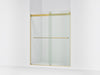 KOHLER K-706015-L Levity 74" H sliding shower door with 1/4"-thick glass, vibrant brushed moderne brass