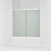 KOHLER K-707000-D3 Revel Sliding bath door, 55-1/2" H x 56-5/8 - 59-5/8" W, with 1/4" thick Frosted glass, bright...
