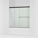 KOHLER K-707000-L Revel Sliding bath door, 55-1/2" H x 56-5/8 - 59-5/8" W, with 1/4" thick Crystal Clear glass, anodized...