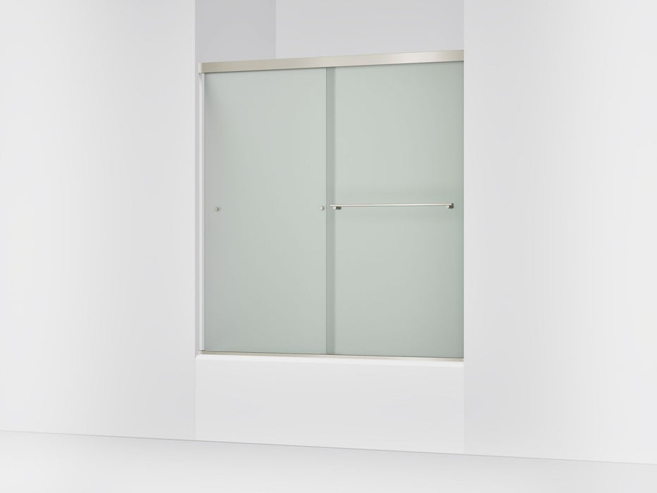 KOHLER K-707002-D3 Revel Sliding bath door, 62" H x 56-5/8 - 59-5/8" W, with 5/16" thick Frosted glass