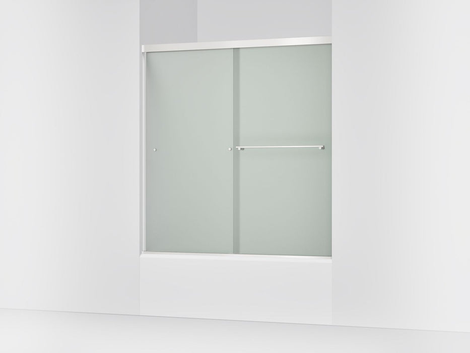 KOHLER K-707002-D3 Revel Sliding bath door, 62" H x 56-5/8 - 59-5/8" W, with 5/16" thick Frosted glass