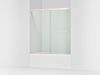 KOHLER K-707002-L Revel 62" H sliding bath door with 5/16"-thick glass, bright polished silver