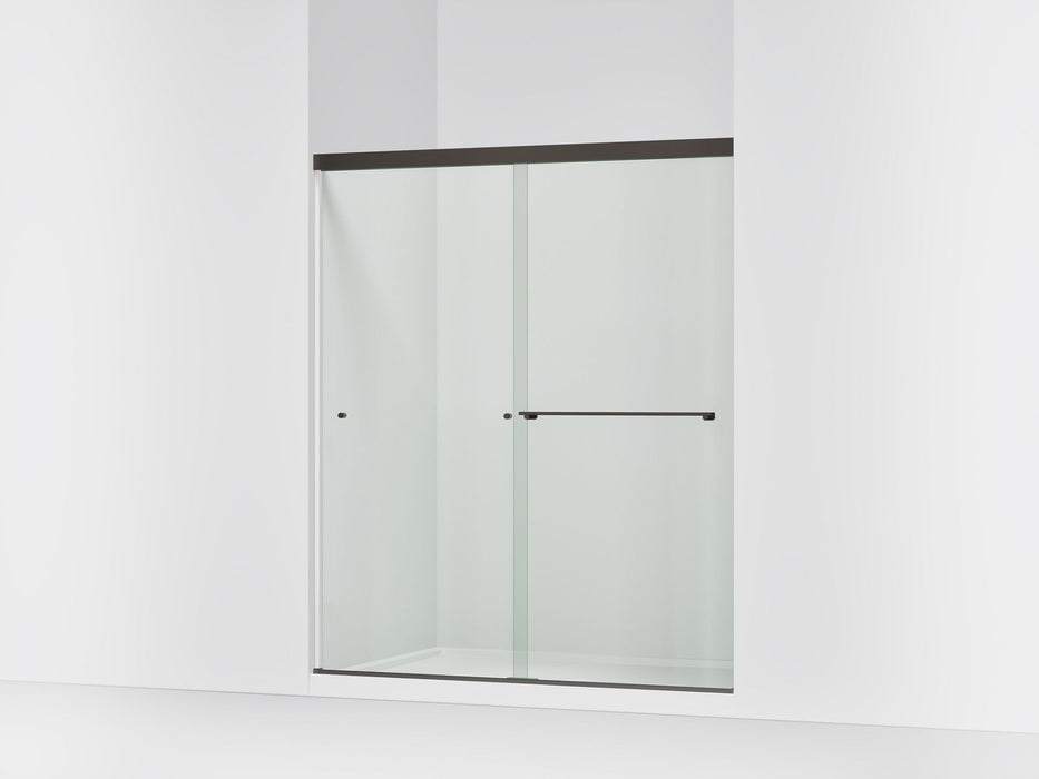 KOHLER K-707200-L Revel Sliding shower door, 70" H x 56-5/8 - 59-5/8" W, with 1/4" thick Crystal Clear glass, anodized...