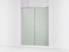 KOHLER K-707206-D3 Revel Sliding shower door, 76" H x 56-5/8 - 59-5/8" W, with 5/16" thick Frosted glass, anodized...