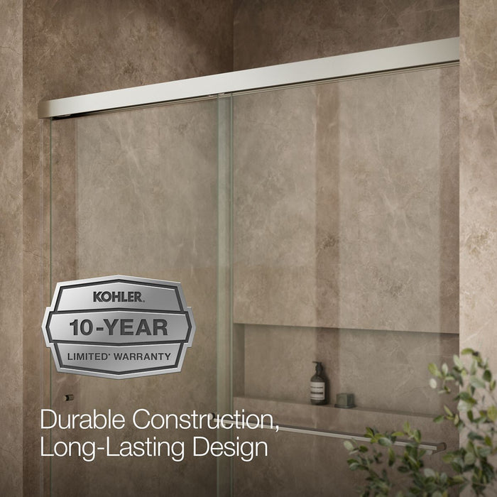 KOHLER K-707206-L Revel 76" H sliding shower door with 5/16"-thick glass, anodized brushed nickel - view 5