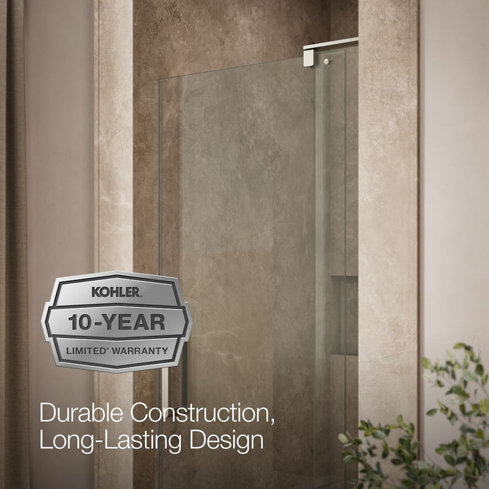 KOHLER K-707500-L Revel Pivot shower door, 70" H x 27-5/16 - 31-1/8" W, with 1/4" thick Crystal Clear glass, anodized...