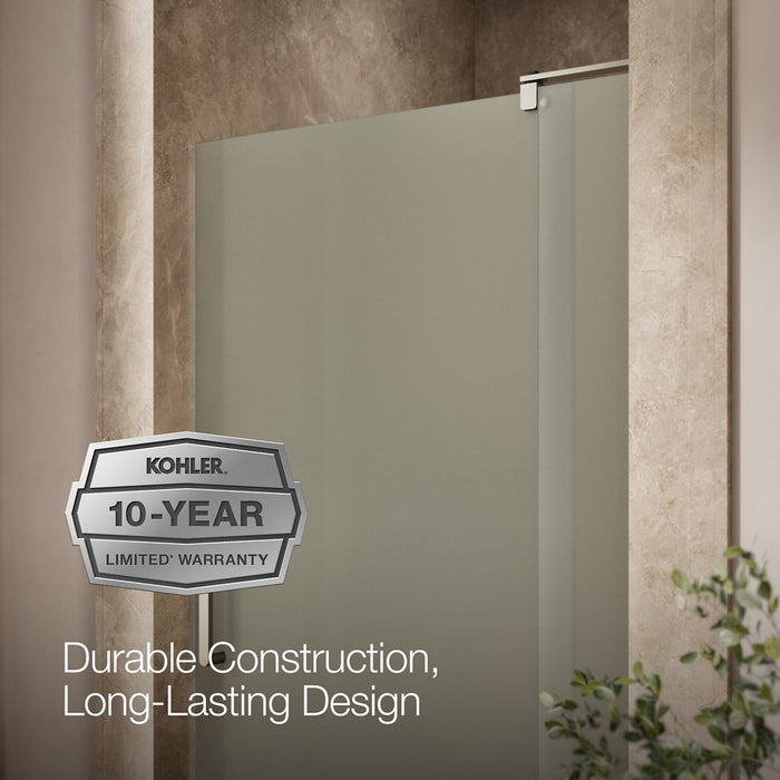 KOHLER K-707531-D3 Revel Pivot shower door, 70" H x 35-1/8 - 40" W, with 5/16" thick Frosted glass, anodized brushed...