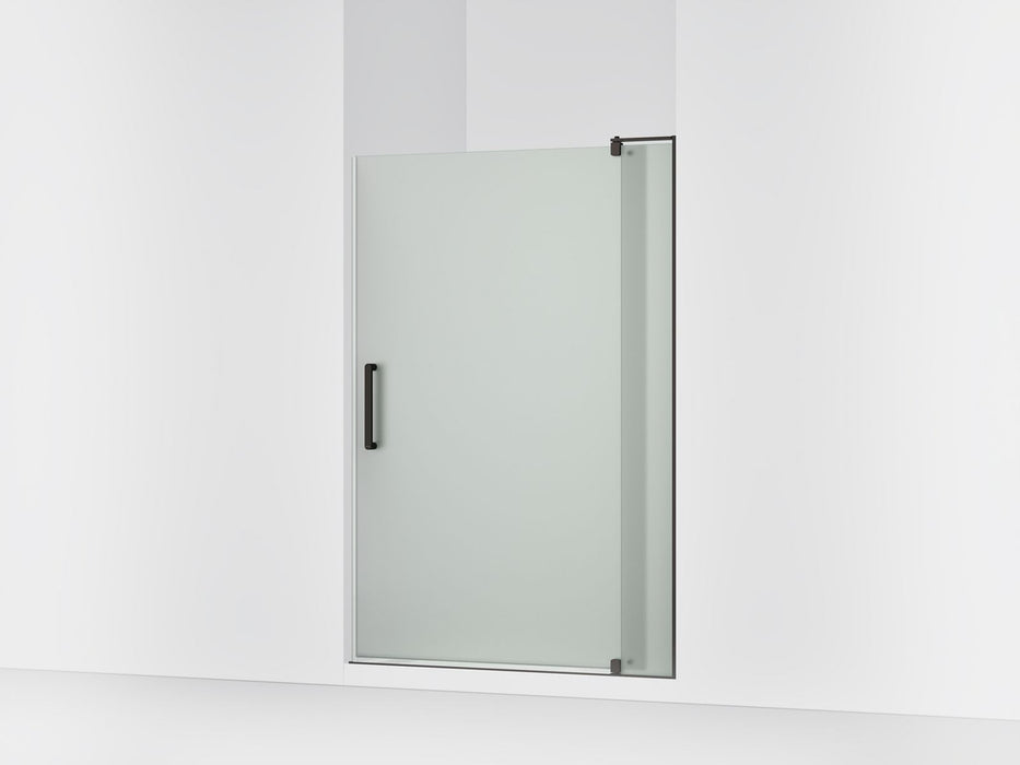 KOHLER K-707551-D3 Revel Pivot shower door, 70" H x 43-1/8 - 48" W, with 5/16" thick Frosted glass, anodized dark bronze