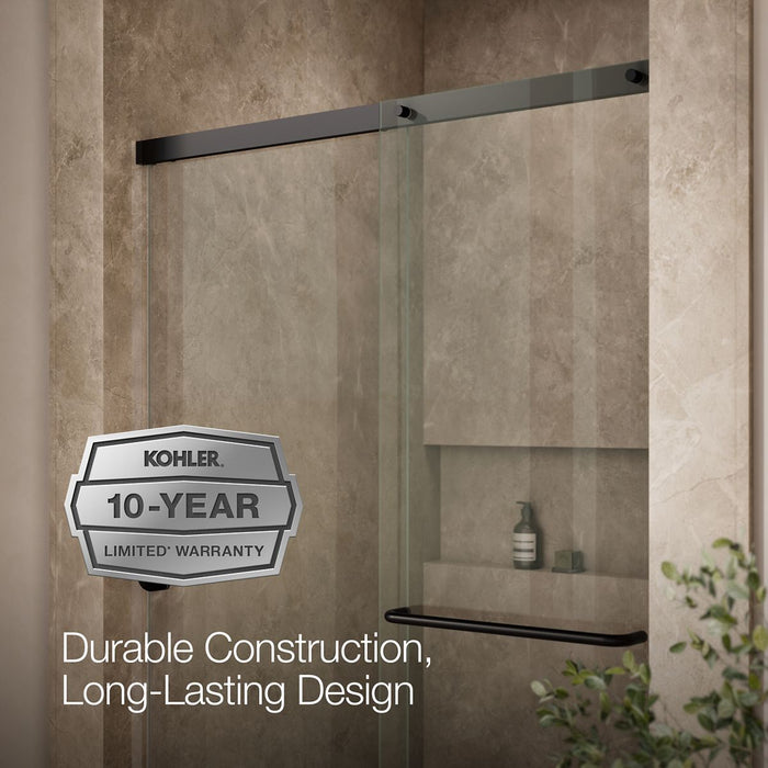 KOHLER K-707607-6L Elate Sliding shower door, 70-1/2" H x 50-1/4 - 53-5/8" W, with 1/4" thick Crystal Clear glass