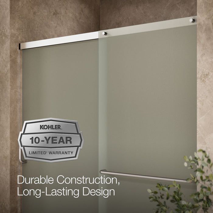KOHLER K-707608-6D3 Elate Sliding shower door, 70-1/2" H x 56-1/4 - 59-5/8" W, with 1/4" thick Frosted glass