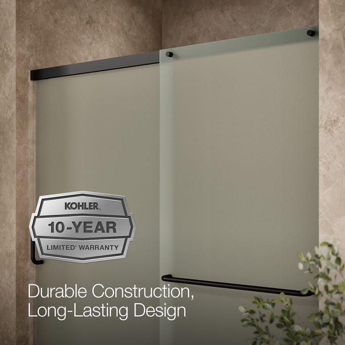 KOHLER K-707608-6D3 Elate Sliding shower door, 70-1/2" H x 56-1/4 - 59-5/8" W, with 1/4" thick Frosted glass