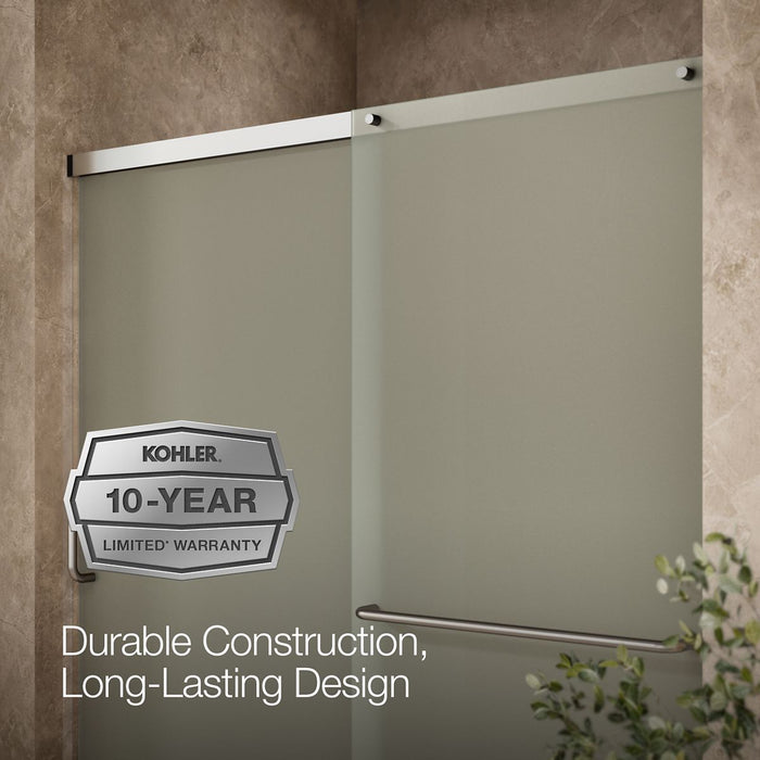 KOHLER K-707608-6D3 Elate Sliding shower door, 70-1/2" H x 56-1/4 - 59-5/8" W, with 1/4" thick Frosted glass