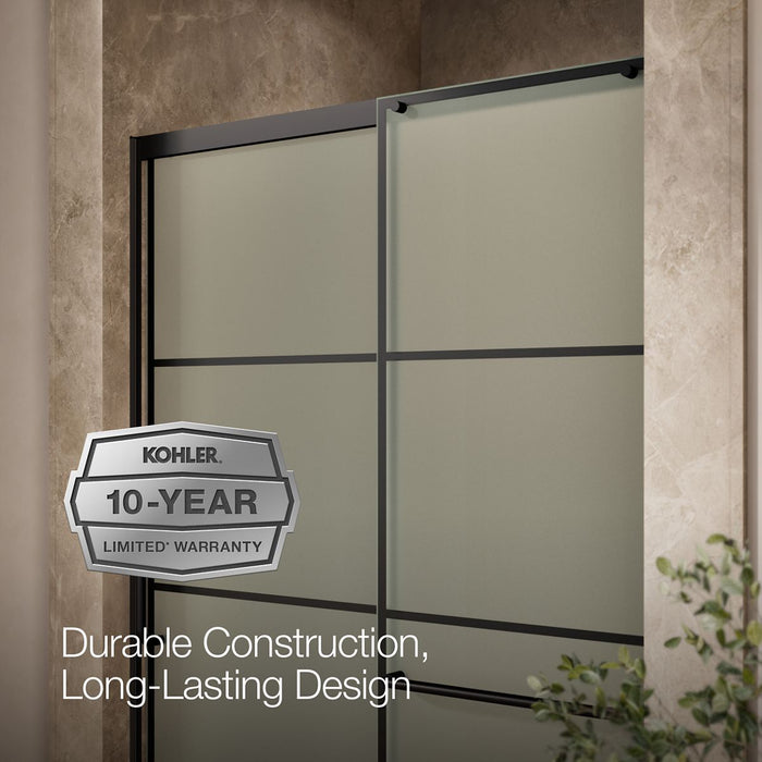 KOHLER K-707613-8G80 Elate Sliding shower door, 75-1/2" H x 44-1/4 - 47-5/8" W, with heavy 5/16" thick Frosted glass with...