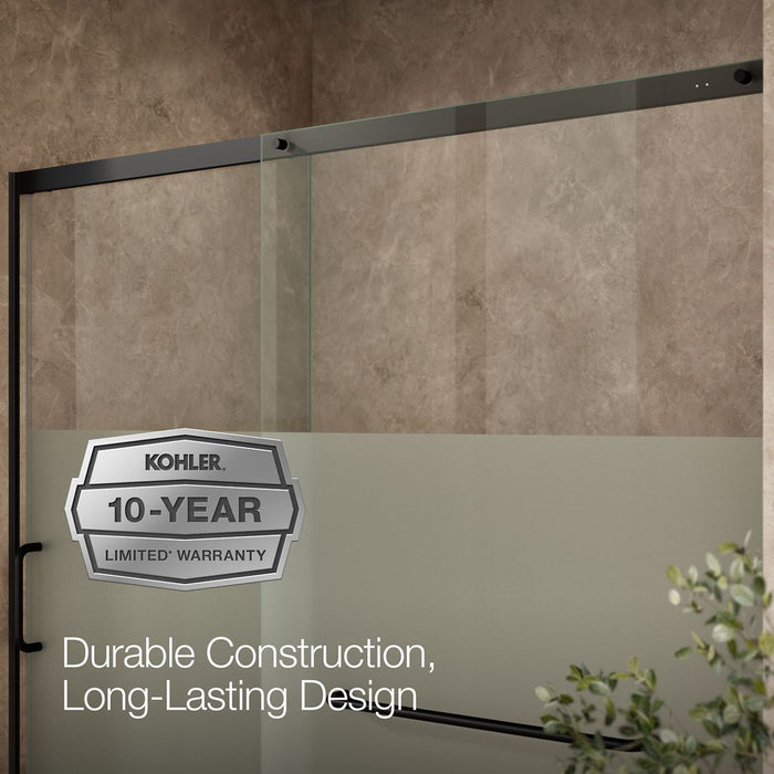 KOHLER K-707617-8G81 Elate Sliding shower door, 75-1/2" H x 68-1/4 - 71-5/8" W, with heavy 5/16" thick Crystal Clear...