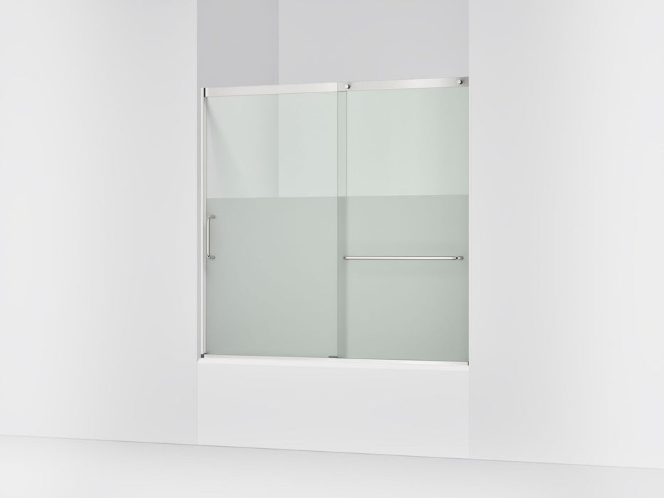 KOHLER K-707618-8G81 Elate Sliding bath door, 56-3/4" H x 56-1/4 - 59-5/8" W with heavy 5/16" thick Crystal Clear glass...