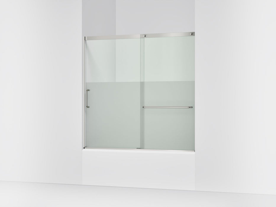 KOHLER K-707618-8G81 Elate Sliding bath door, 56-3/4" H x 56-1/4 - 59-5/8" W with heavy 5/16" thick Crystal Clear glass...