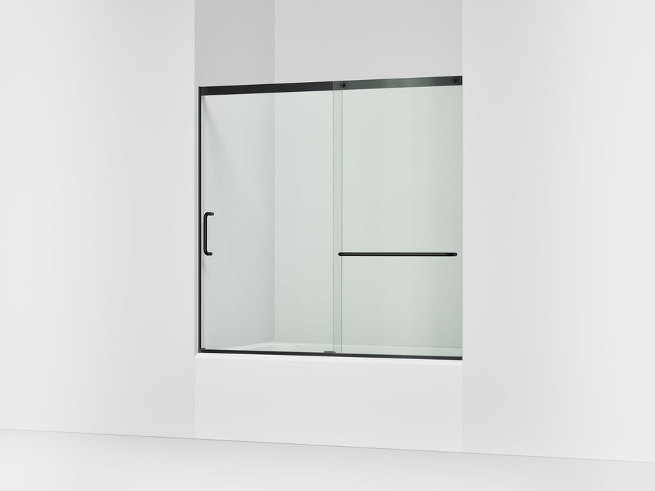 KOHLER K-707618-8L Elate Sliding bath door, 56-3/4" H x 56-1/4 - 59-5/8" W with heavy 5/16" thick Crystal Clear glass,...