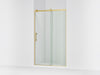 KOHLER K-709080-10L Rely 77" H sliding shower door with 3/8"-thick glass, vibrant brushed moderne brass