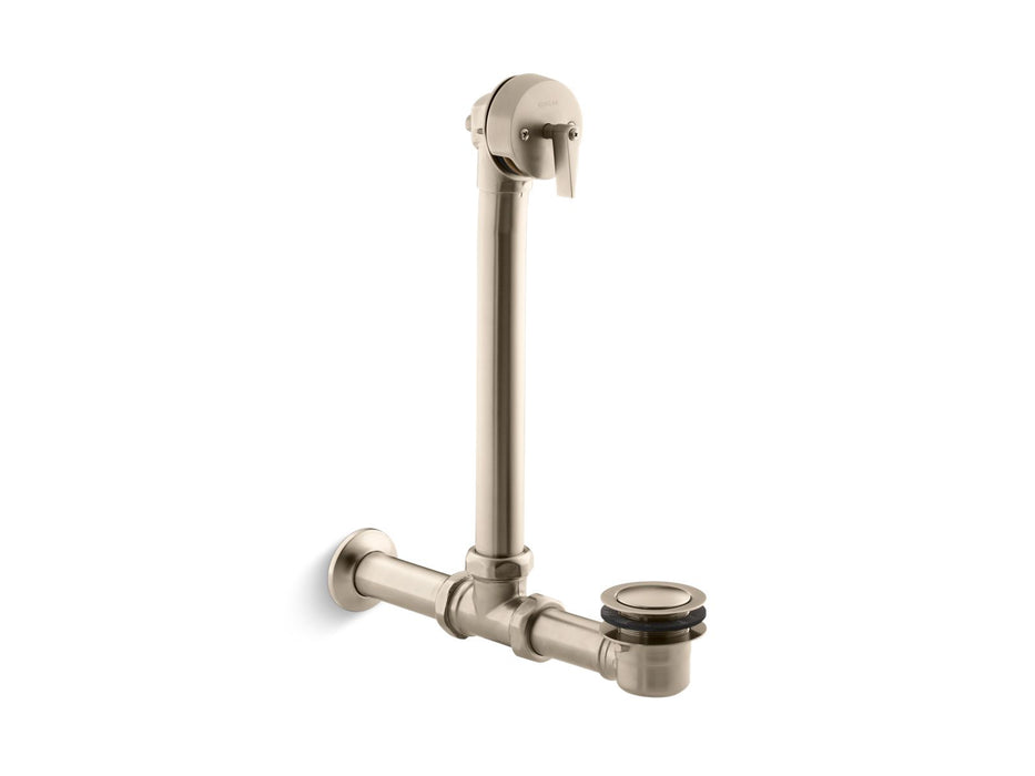 KOHLER K-7104 Iron Works Exposed bath drain for above-the-floor installation, vibrant brushed bronze