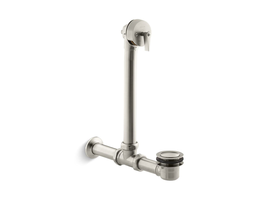 KOHLER K-7104 Iron Works Exposed bath drain for above-the-floor installation, vibrant brushed nickel