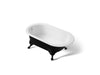 KOHLER K-710-P5 Iron Works Historic 66" x 36" freestanding bath, black exterior with white interior