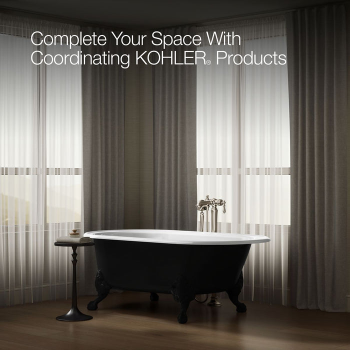 KOHLER K-710-P5 Iron Works Historic 66" x 36" freestanding bath, black exterior with white interior - view 4