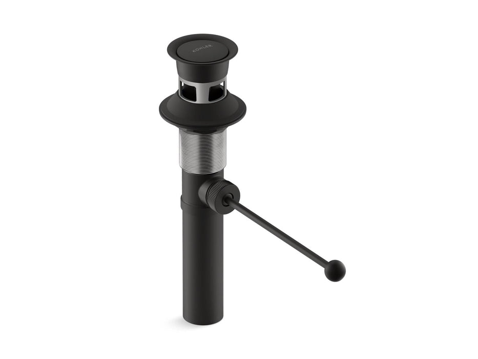 KOHLER K-7114-A Premier pop-up drain, exposed, with overflow, matte black