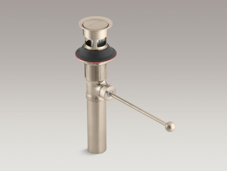 KOHLER K-7114-A Premier pop-up drain, exposed, with overflow, vibrant brushed bronze