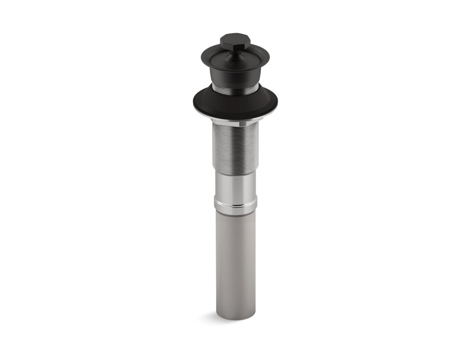 KOHLER K-7127 Bathroom sink drain with non-removable metal stopper and without overflow, matte black