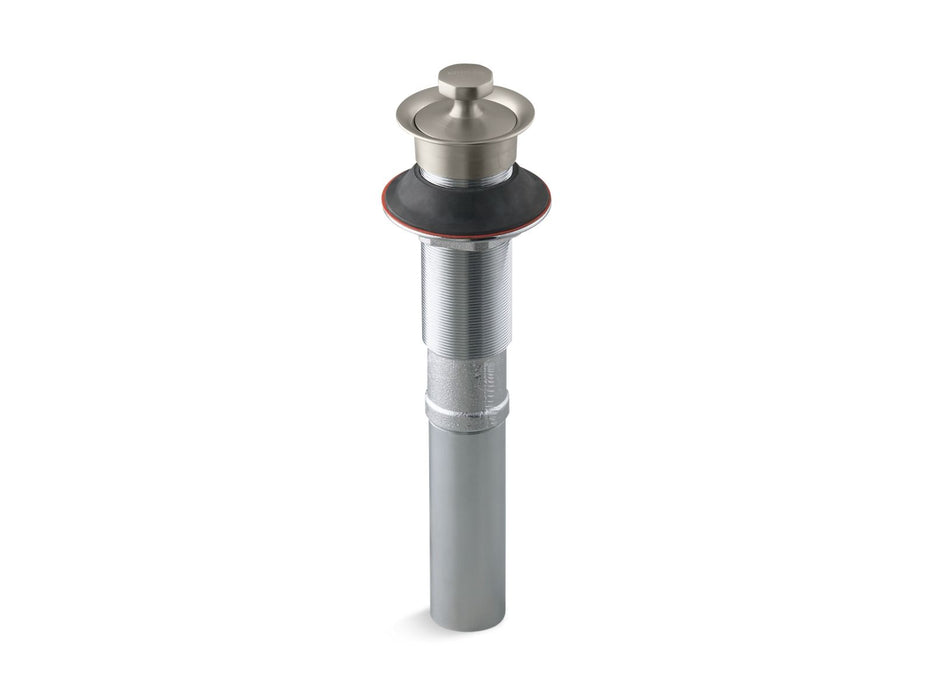 KOHLER K-7127 Bathroom sink drain with non-removable metal stopper and without overflow, vibrant brushed nickel