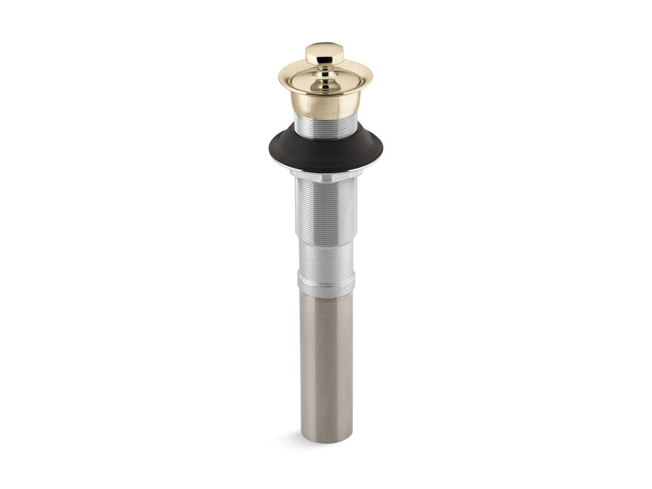 KOHLER K-7127 Bathroom sink drain with non-removable metal stopper and without overflow, vibrant french gold