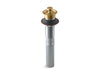 KOHLER K-7127 Bathroom sink drain with non-removable metal stopper and without overflow, vibrant moderne brushed gold