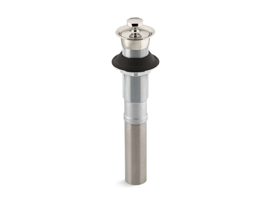KOHLER K-7127 Bathroom sink drain with non-removable metal stopper and without overflow, vibrant polished nickel