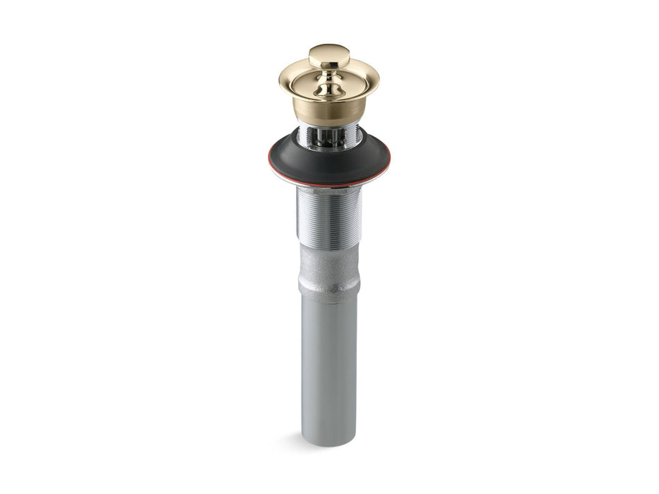 KOHLER K-7127-A Bathroom sink drain with overflow and non-removable metal stopper, vibrant french gold