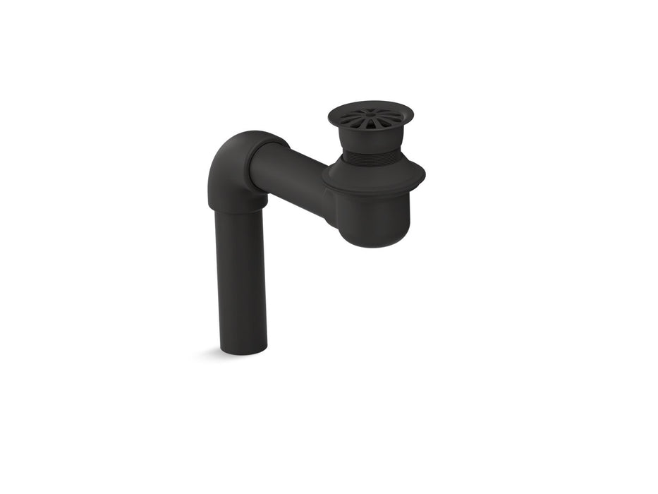 KOHLER K-7131-A Bathroom sink offset drain with open strainer, matte black