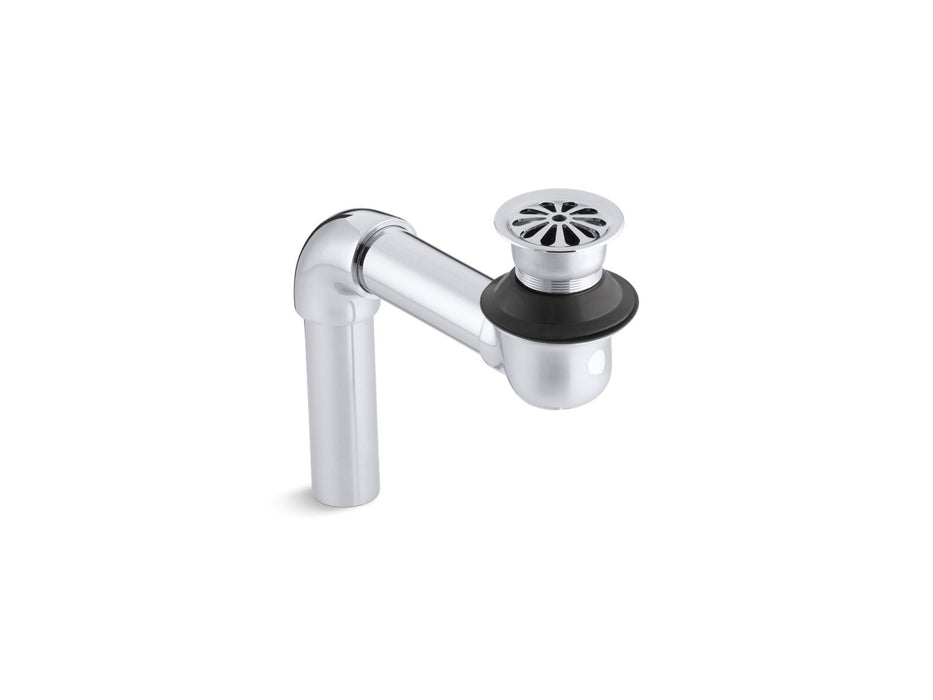KOHLER K-7131-A Bathroom sink offset drain with open strainer, polished chrome